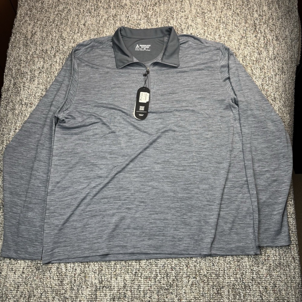 Bermuda Sands Pullover Mens XL Long Sleeve Athletic Golf Blue Gray NWT